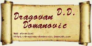 Dragovan Domanović vizit kartica